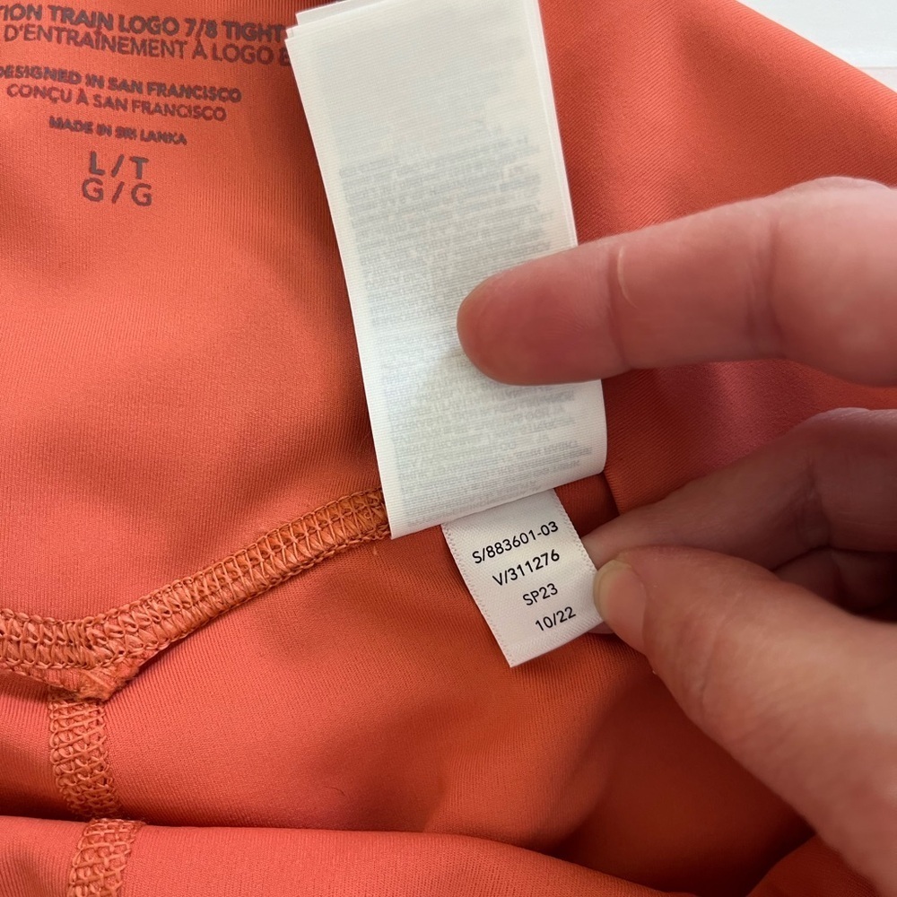 Athleta Elation Train Logo 7/8 Tight Orange Size Large New with Tags - Picture 5 of 11
